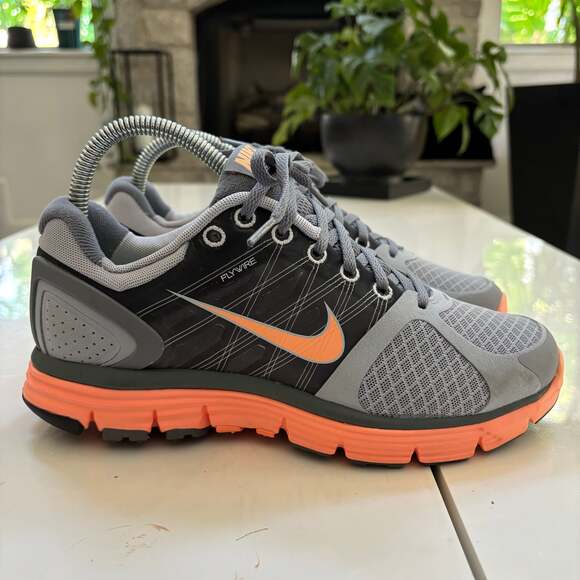 Nike LunarGlide 2 Women's Grey & Orange flywire Running Shoes Size 7 - Picture 1 of 9